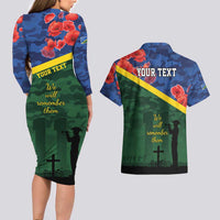 Personalised Solomon Islands Remembrance Day Couples Matching Long Sleeve Bodycon Dress and Hawaiian Shirt We Will Remember Them with Camouflage Style LT9 - Polynesian Pride