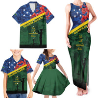 Personalised Solomon Islands Remembrance Day Family Matching Tank Maxi Dress and Hawaiian Shirt We Will Remember Them with Camouflage Style LT9 - Polynesian Pride