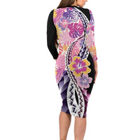 Aloha Vintage Hibiscus Lei Seamless Pattern Family Matching Long Sleeve Bodycon Dress and Hawaiian Shirt LT9 - Polynesian Pride