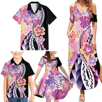 Aloha Vintage Hibiscus Lei Seamless Pattern Family Matching Summer Maxi Dress and Hawaiian Shirt LT9 - Polynesian Pride