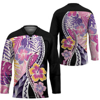 Aloha Vintage Hibiscus Lei Seamless Pattern Hockey Jersey - Polynesian Pride