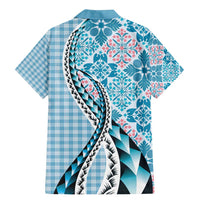 Aloha Vintage Palaka Floral Hawaiian Quilt Family Matching Mermaid Dress and Hawaiian Shirt Uliuli Motif LT9 - Polynesian Pride