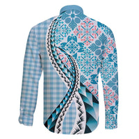 Aloha Vintage Palaka Floral Hawaiian Quilt Family Matching Puletasi and Hawaiian Shirt Uliuli Motif LT9 - Polynesian Pride
