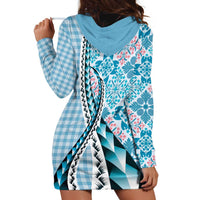 Aloha Vintage Palaka Floral Hawaiian Quilt Hoodie Dress Uliuli Motif LT9 - Polynesian Pride