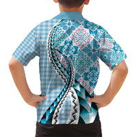 Aloha Vintage Palaka Floral Hawaiian Quilt Kid Hawaiian Shirt Uliuli Motif LT9 - Polynesian Pride