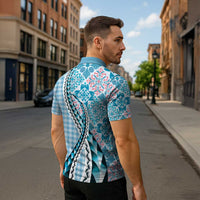 Aloha Vintage Palaka Floral Hawaiian Quilt Zipper Polo Shirt Uliuli Motif LT9 - Polynesian Pride