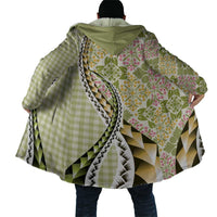 Aloha Vintage Palaka Floral Hawaiian Quilt Cloak Omaomao Motif - Polynesian Pride