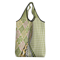 Aloha Vintage Palaka Floral Hawaiian Quilt Grocery Bag Omaomao Motif LT9 - Polynesian Pride