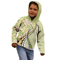 Aloha Vintage Palaka Floral Hawaiian Quilt Kid Hoodie Omaomao Motif LT9 - Polynesian Pride