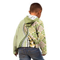 Aloha Vintage Palaka Floral Hawaiian Quilt Kid Hoodie Omaomao Motif LT9 - Polynesian Pride