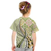 Aloha Vintage Palaka Floral Hawaiian Quilt Kid T Shirt Omaomao Motif LT9 - Polynesian Pride