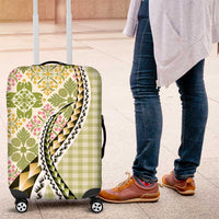 Aloha Vintage Palaka Floral Hawaiian Quilt Luggage Cover Omaomao Motif LT9 Lime - Polynesian Pride