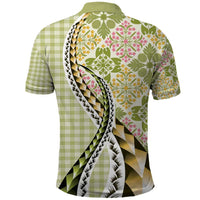 Aloha Vintage Palaka Floral Hawaiian Quilt Polo Shirt Omaomao Motif LT9 - Polynesian Pride