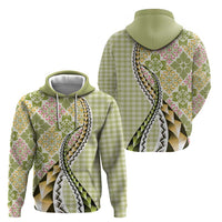 Aloha Vintage Palaka Floral Hawaiian Quilt Zip Hoodie Omaomao Motif LT9 - Polynesian Pride