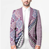 Aloha Vintage Palaka Floral Hawaiian Quilt Blazer Akala Motif - Polynesian Pride