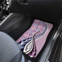Aloha Vintage Palaka Floral Hawaiian Quilt Car Mats Akala Motif - Polynesian Pride