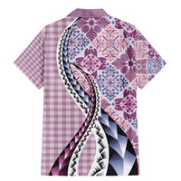 Aloha Vintage Palaka Floral Hawaiian Quilt Family Matching Mermaid Dress and Hawaiian Shirt Akala Motif LT9 - Polynesian Pride