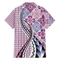 Aloha Vintage Palaka Floral Hawaiian Quilt Family Matching Off Shoulder Maxi Dress and Hawaiian Shirt Akala Motif LT9 - Polynesian Pride