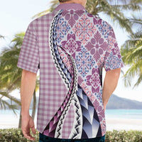 Aloha Vintage Palaka Floral Hawaiian Quilt Hawaiian Shirt Akala Motif LT9 - Polynesian Pride
