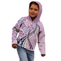Aloha Vintage Palaka Floral Hawaiian Quilt Kid Hoodie Akala Motif LT9 - Polynesian Pride