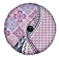 Aloha Vintage Palaka Floral Hawaiian Quilt Spare Tire Cover Akala Motif LT9 - Polynesian Pride
