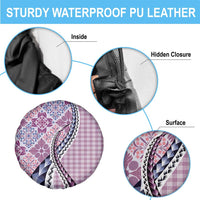 Aloha Vintage Palaka Floral Hawaiian Quilt Spare Tire Cover Akala Motif LT9 - Polynesian Pride