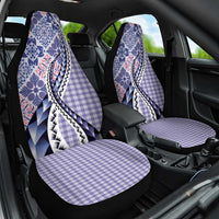 Aloha Vintage Palaka Floral Hawaiian Quilt Car Seat Cover Poni Motif LT9 One Size Purple - Polynesian Pride