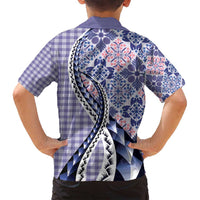 Aloha Vintage Palaka Floral Hawaiian Quilt Family Matching Tank Maxi Dress and Hawaiian Shirt Poni Motif LT9 - Polynesian Pride