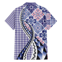 Aloha Vintage Palaka Floral Hawaiian Quilt Hawaiian Shirt Poni Motif LT9 - Polynesian Pride