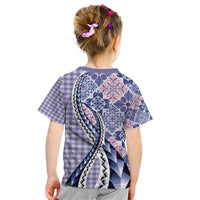 Aloha Vintage Palaka Floral Hawaiian Quilt Kid T Shirt Poni Motif LT9 - Polynesian Pride
