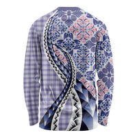 Aloha Vintage Palaka Floral Hawaiian Quilt Long Sleeve Shirt Poni Motif LT9 - Polynesian Pride