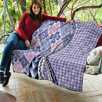 Aloha Vintage Palaka Floral Hawaiian Quilt Quilt Poni Motif - Polynesian Pride