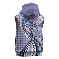 Aloha Vintage Palaka Floral Hawaiian Quilt Sleeveless Hoodie Poni Motif LT9 - Polynesian Pride