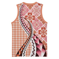 Aloha Vintage Palaka Floral Hawaiian Quilt Basketball Jersey - Ulaula Motif LT9 - Polynesian Pride