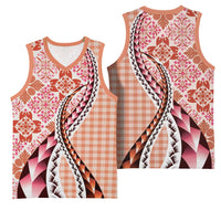 Aloha Vintage Palaka Floral Hawaiian Quilt Basketball Jersey - Ulaula Motif LT9 - Polynesian Pride
