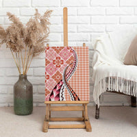 Aloha Vintage Palaka Floral Hawaiian Quilt Canvas Wall Art Ulaula Motif - Polynesian Pride