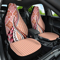 Aloha Vintage Palaka Floral Hawaiian Quilt Car Seat Cover Ulaula Motif LT9 One Size Red - Polynesian Pride