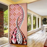 Aloha Vintage Palaka Floral Hawaiian Quilt Door Cover Ulaula Motif LT9 - Polynesian Pride
