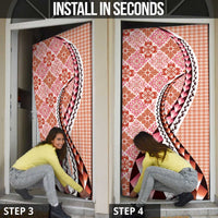 Aloha Vintage Palaka Floral Hawaiian Quilt Door Cover Ulaula Motif LT9 - Polynesian Pride