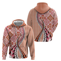 Aloha Vintage Palaka Floral Hawaiian Quilt Hoodie Ulaula Motif LT9 - Polynesian Pride