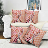 Aloha Vintage Palaka Floral Hawaiian Quilt Pillow Cover Ulaula Motif - Polynesian Pride