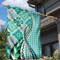 Aloha Vintage Palaka Floral Hawaiian Quilt Garden Flag Polu Motif LT9 - Polynesian Pride