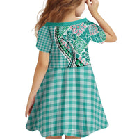 Aloha Vintage Palaka Floral Hawaiian Quilt Kid Short Sleeve Dress Polu Motif LT9 - Polynesian Pride