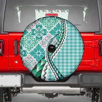 Aloha Vintage Palaka Floral Hawaiian Quilt Spare Tire Cover Polu Motif LT9 - Polynesian Pride