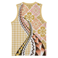 Aloha Vintage Palaka Floral Hawaiian Quilt Basketball Jersey Melemele Motif LT9 - Polynesian Pride