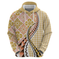 Aloha Vintage Palaka Floral Hawaiian Quilt Hoodie Melemele Motif LT9 - Polynesian Pride