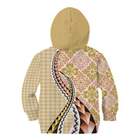 Aloha Vintage Palaka Floral Hawaiian Quilt Kid Hoodie Melemele Motif LT9 - Polynesian Pride