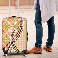 Aloha Vintage Palaka Floral Hawaiian Quilt Luggage Cover Melemele Motif LT9 Yellow - Polynesian Pride