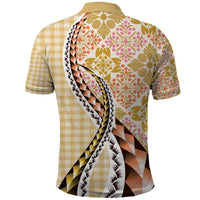 Aloha Vintage Palaka Floral Hawaiian Quilt Polo Shirt Melemele Motif LT9 - Polynesian Pride