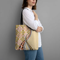 Aloha Vintage Palaka Floral Hawaiian Quilt Tote Bag Melemele Motif LT9 - Polynesian Pride